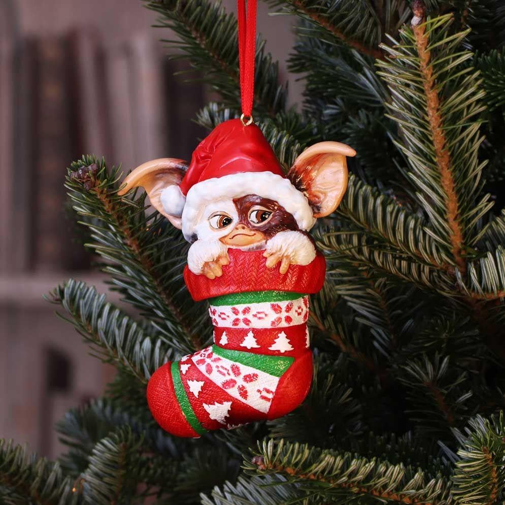 Gizmo In Stocking Hanging Ornament 12Cm