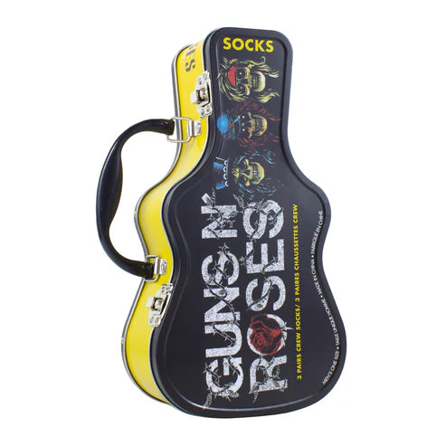 Guns N Roses Socks 3 Pack In Guitar Tin (One Size)