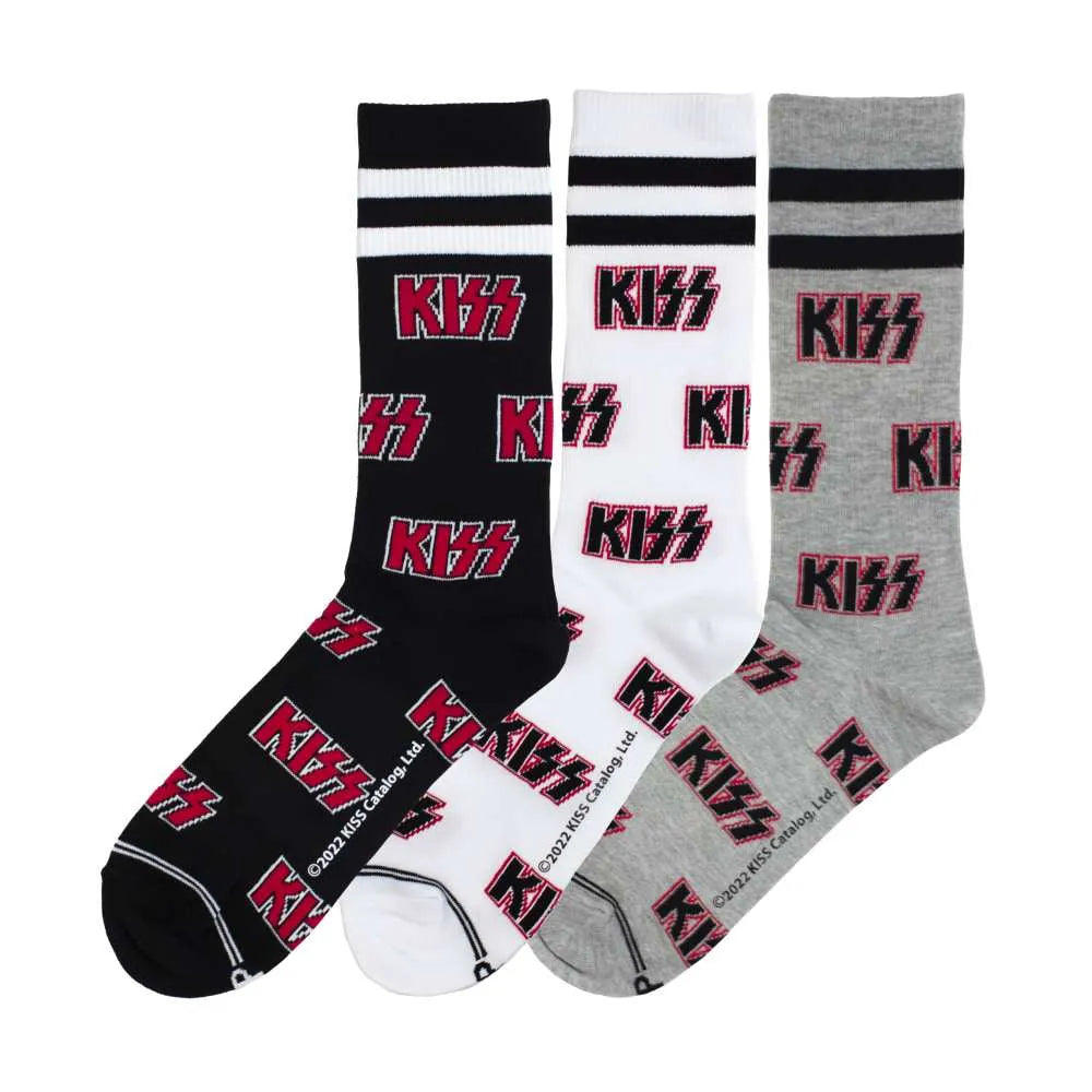 Kiss Assorted Crew Socks 3 Pack (One Size)