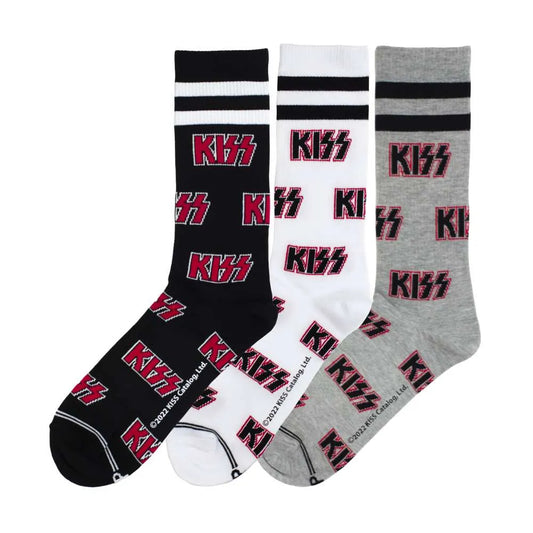 Kiss Assorted Crew Socks 3 Pack (One Size)