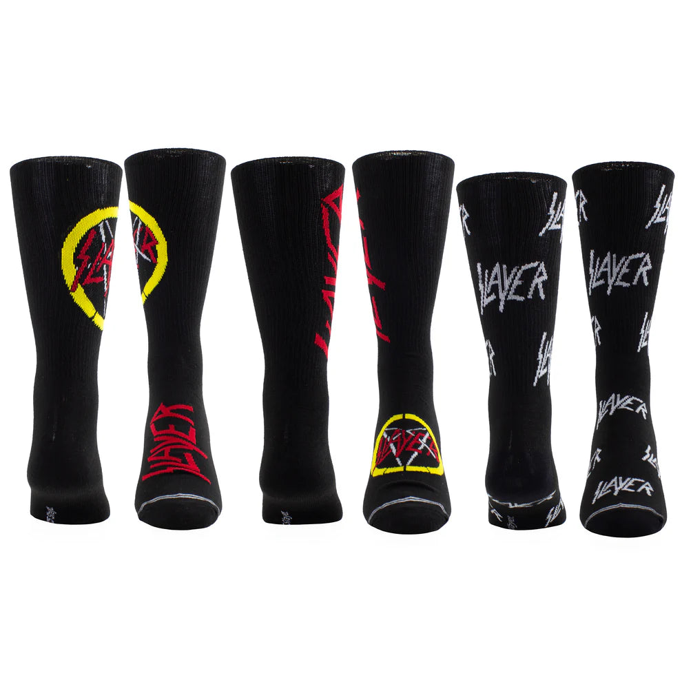 Slayer Socks 3 Pack In Guitar Tin (One Size)