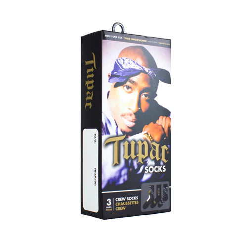 Tupac Socks 3 Pack In Gift Box (One Size)