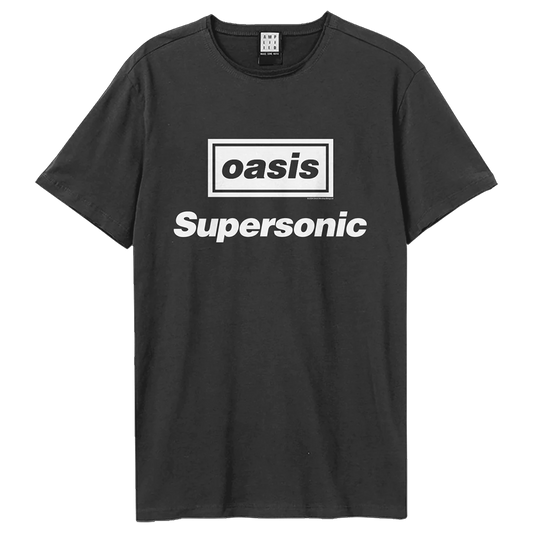 Oasis Supersonic Title Amplified Small Vintage Black T Shirt