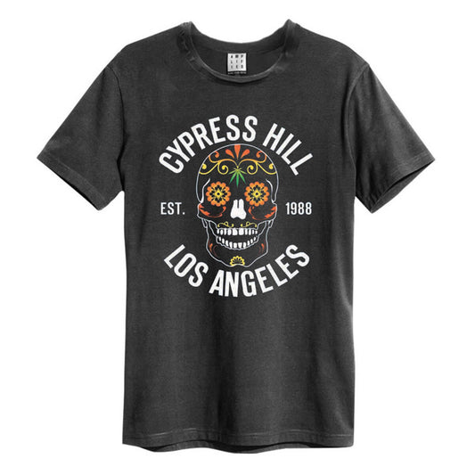 Cypress Hill - Floral Skull Amplified Vintage Charcoal Small T-Shirt