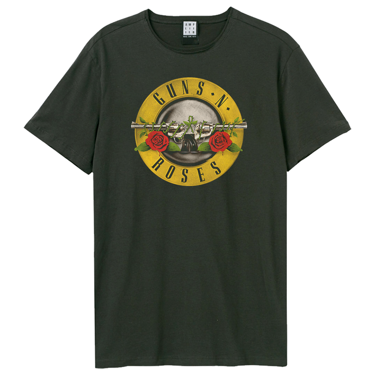 Guns N Roses Drum Crew Amplified Vintage Charcoal Small T Shirt