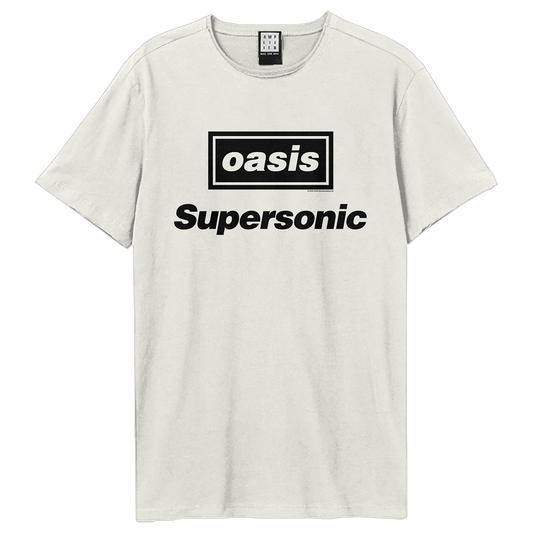 Oasis Supersonic Title Amplified Small Vintage White T Shirt