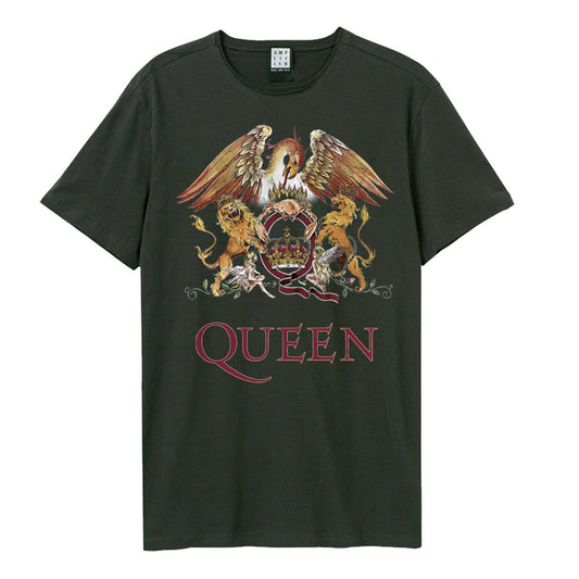 Queen Royal Crest Amplified Vintage Charcoal Small T Shirt