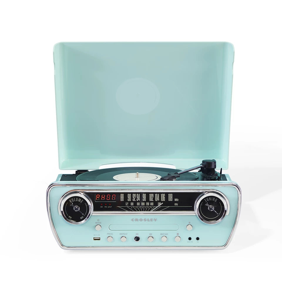 Powel 7-In-1 Record Player (Aqua Blue)