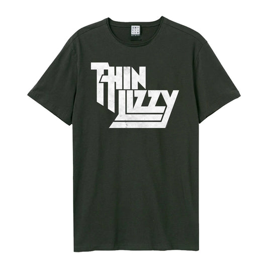 Thin Lizzy Logo Amplified Vintage Charcoal Xx Large T Shirt