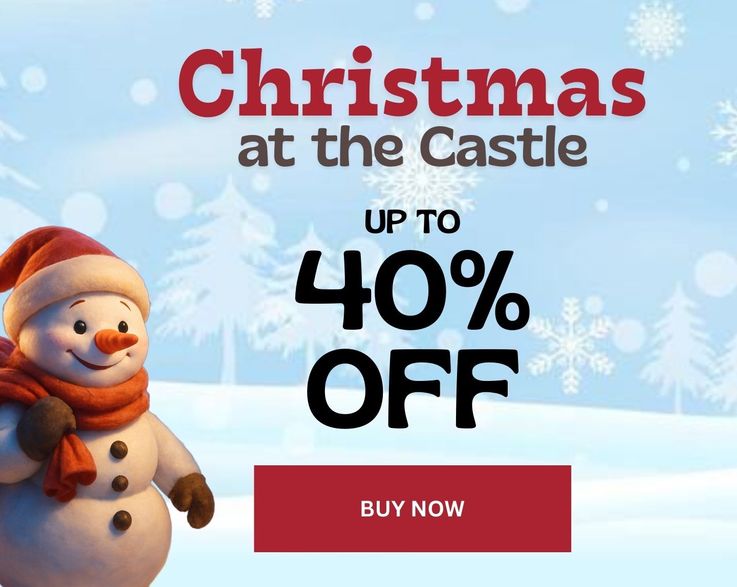 Festive snowman banner for Vinyl Castle Christmas sale – up to 40% off vinyl and gifts UK