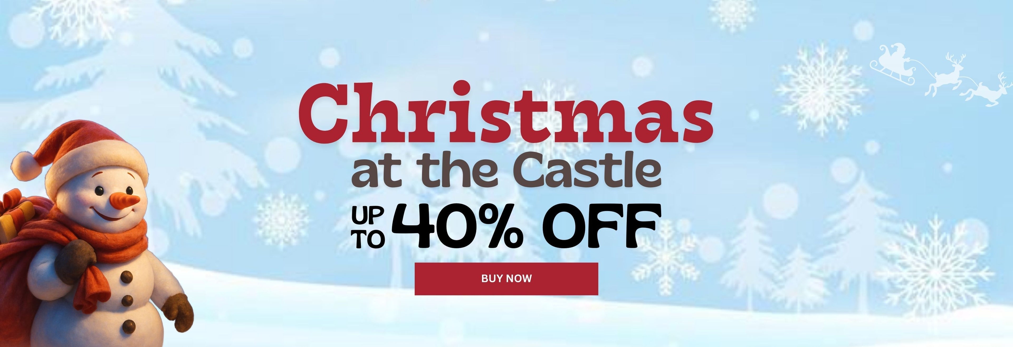 Festive snowman banner for Vinyl Castle Christmas sale – up to 40% off vinyl and gifts UK