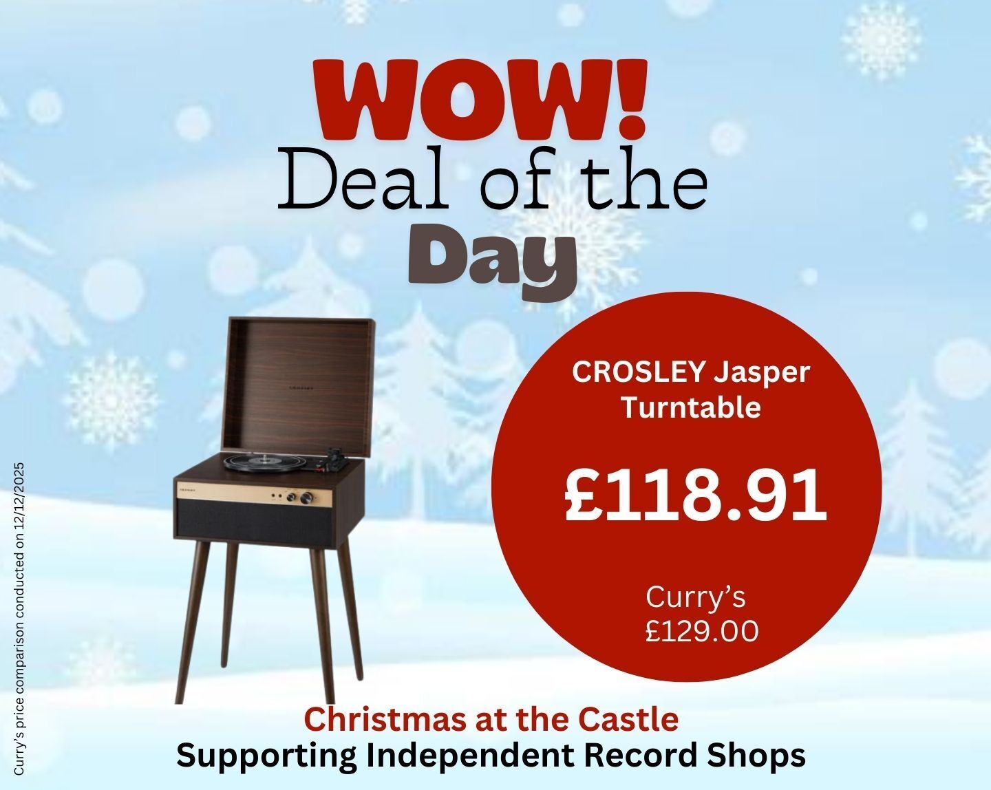 Crosley Jasper Turntable festive deal – support UK independent record shops this Christmas 2025