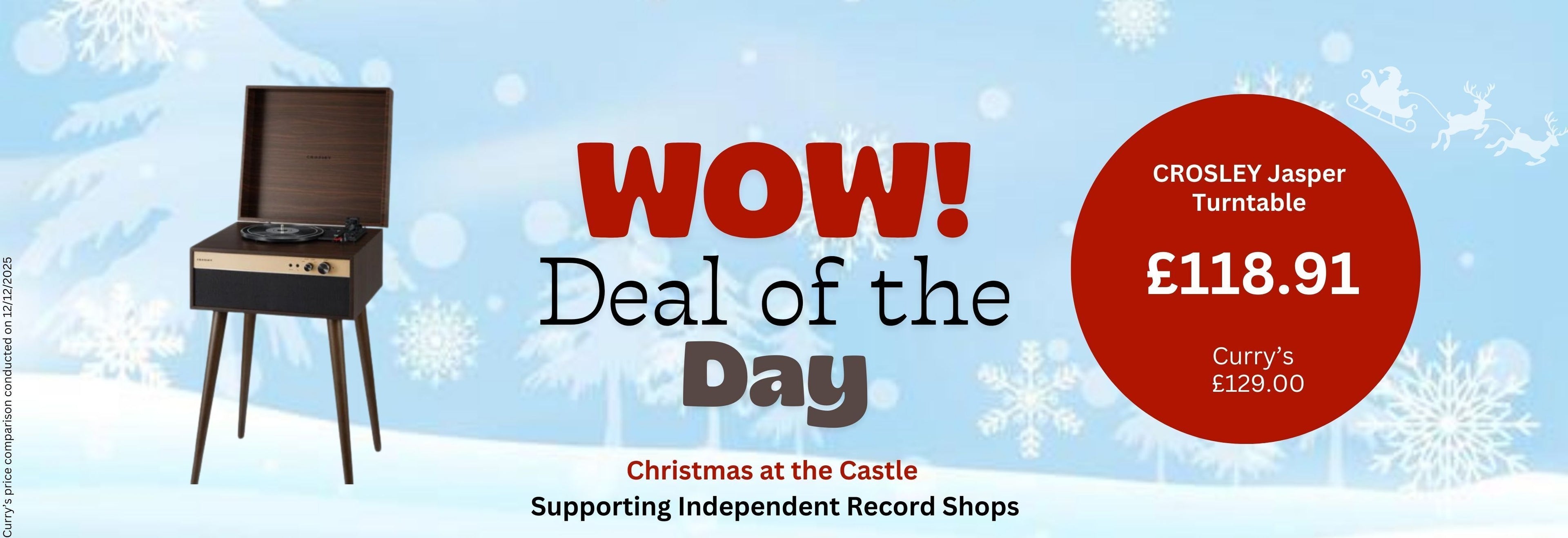 Crosley Jasper Turntable festive deal – support UK independent record shops this Christmas 2025