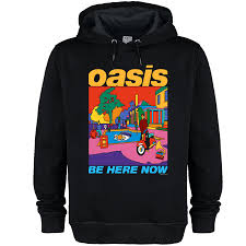 Oasis Be Here Now Colour Amplified Black Large Hoddie