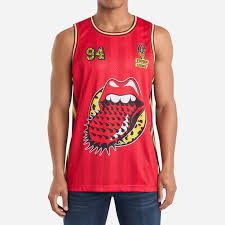 Rolling Stone Voodoo Lounge Red Basketball Jersey Xx Large