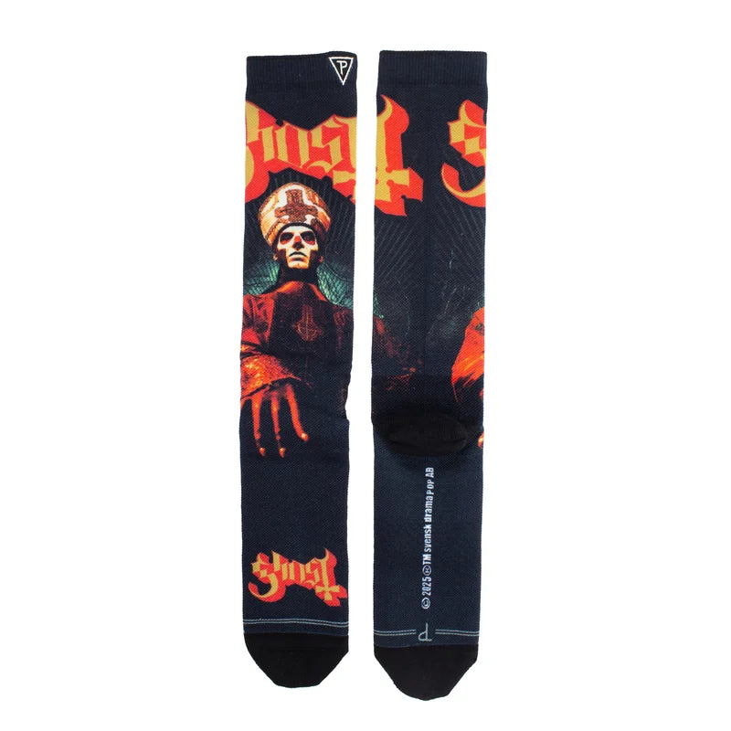 Ghost Papa Emeritus Red/Gold Crew Socks (One Size)