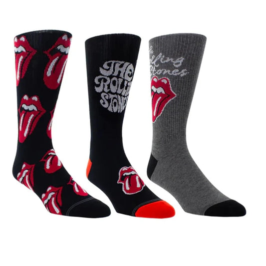 Rolling Stones Assorted Crew Socks 3 Pack (One Size)