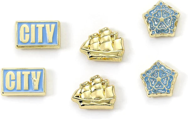 Manchester City Football Club Set Of Three Stud Earrings