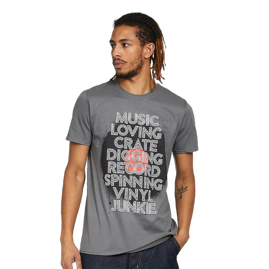 Music Loving Crate Digging Grey Small T Shirt