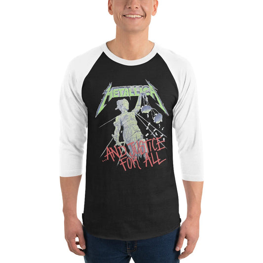 Metallica No Justice For All Vintage White / Navy Xx Large Baseball Jersey