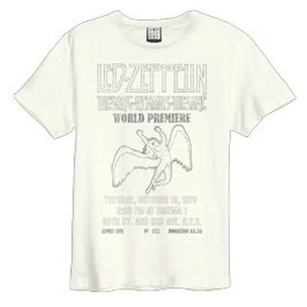 Led Zeppelin The Sing Remains The Same Amplified Vintage White Large T Shirt