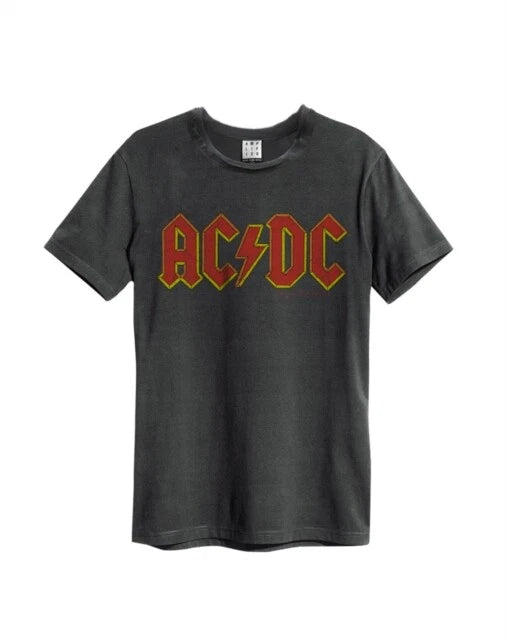 Ac/Dc Logo Amplified Vintage Charcoal Medium T Shirt