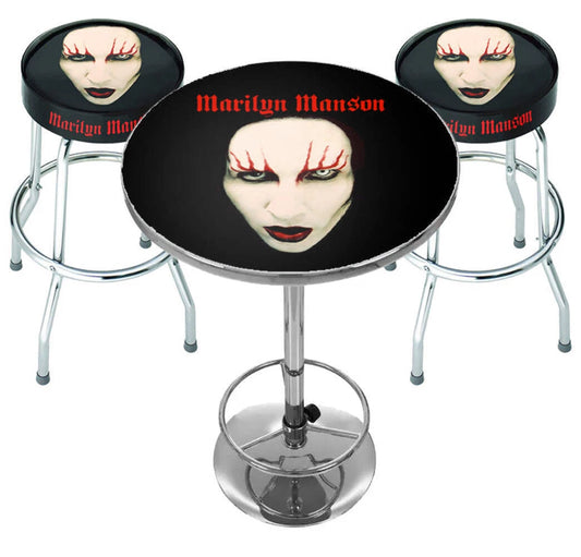 Marilyn Manson Red Lips Bar Set (Table & 2 X Bar Stools)