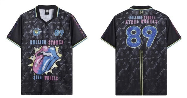 Rolling Stones Steel Wheels Rock Fc Football Shirt Small