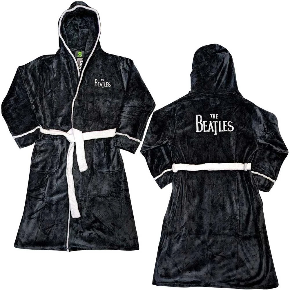 Beatles Drop T Black Fleece Bathrobe Medium / Large