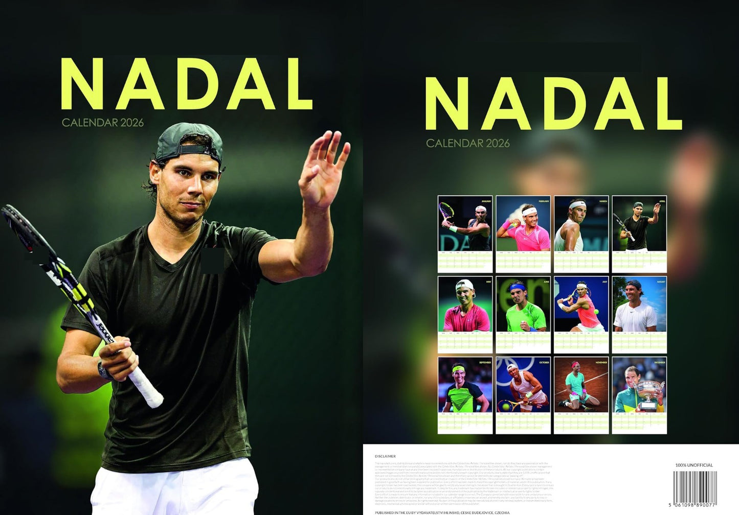 Rafael Nadal 2026 Unofficial Calendar