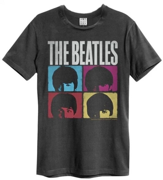 Beatles Hard Days Night Amplified Vintage Charcoal Large T Shirt