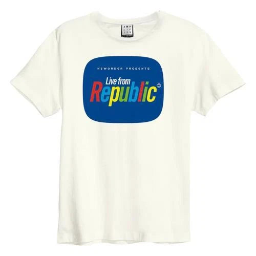 New Order - Live From Republic Amplified Vintage White Large T Shirt