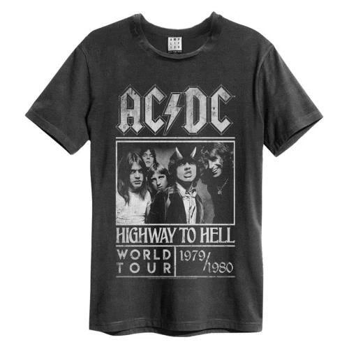 Ac/Dc Highway To Hell Poster Amplified Vintage Charcoal Medium T Shirt