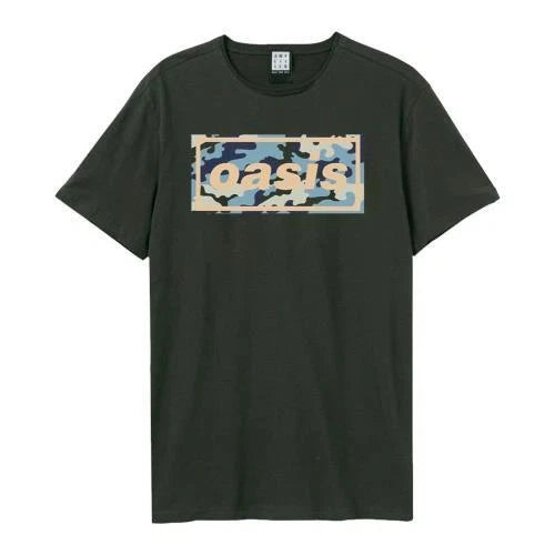 Oasis Camo Logo Amplified Vintage Charcoal X Large T Shirt