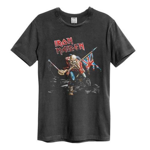 Iron Maiden 80 Tour Amplified Vintage Charcoal Large T Shirt