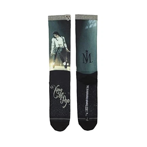 Michael Jackson Silver Glitter King Of Pop Socks (One Size)