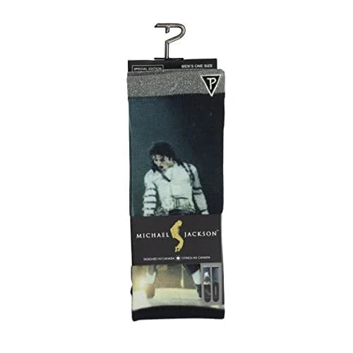 Michael Jackson Silver Glitter King Of Pop Socks (One Size)