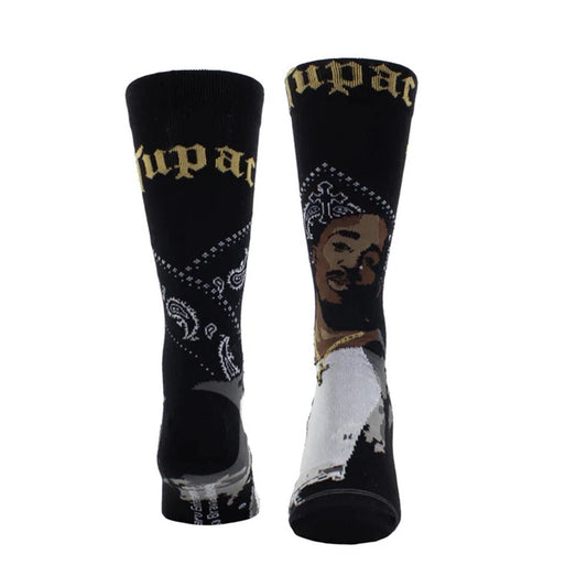 Tupac Black Bandana Crew Socks (One Size)
