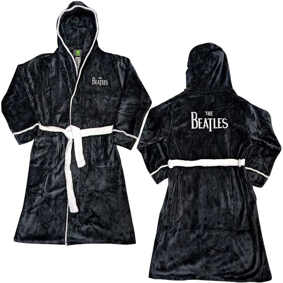 Beatles Drop T Black Fleece Bathrobe Medium / Large