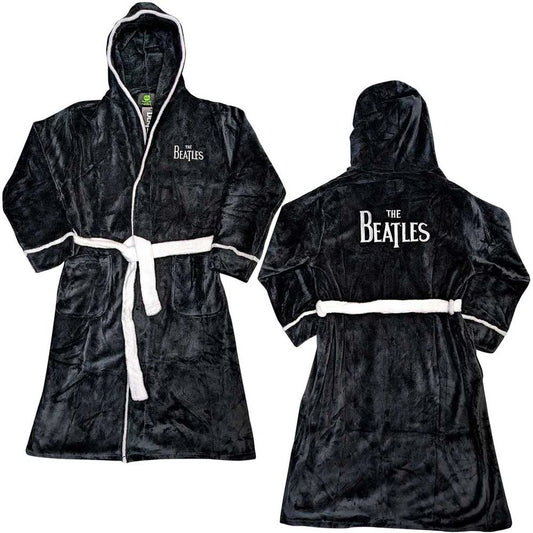 Beatles Drop T Black Fleece Bathrobe Medium / Large
