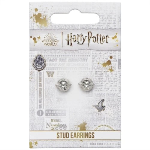Harry Potter Time Turner Silver Plated Stud Earrings