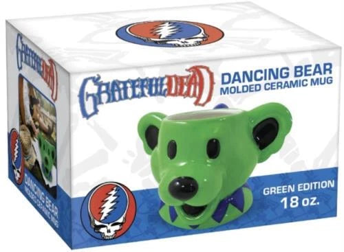 Grateful Dead Dancing Bear Molded Head Ceramic Mug (Green)