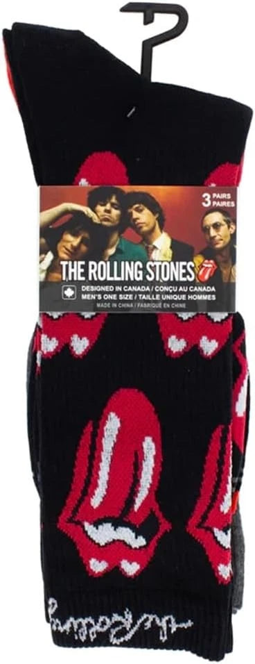 Rolling Stones Assorted Crew Socks 3 Pack (One Size)