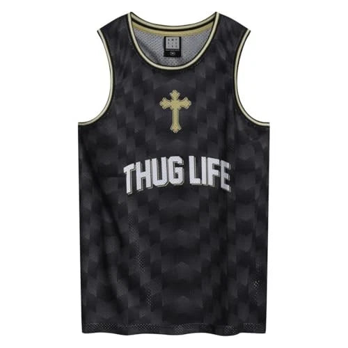 Tupac Thug Life Black Basketball Jersey X Large