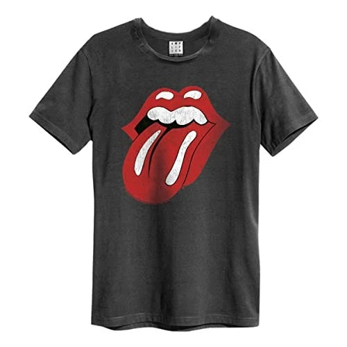 Rolling Stones Vintage Tongue Amplified Vintage Charcoal Medium T Shirt